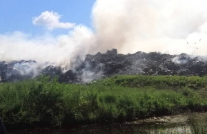 У Житомирській області другу добу гасять пожежу на сміттєзвалищі. ФОТО