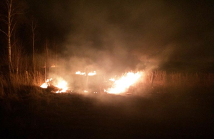 На Житомирщині загасили загоряння сухої трави: вогонь підібрався до житлових будинків