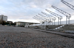 Мер Житомира за допомогою веб-камер стежить за реконструкцією стадіону «Спартак». ФОТО