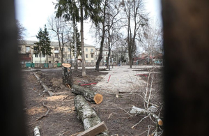 У Житомирі продовжили реконструкцію скверу на розі Лятошинського і Небесної Сотні. ФОТО