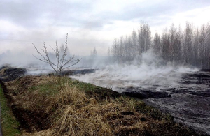 На гасіння торф'яної пожежі в Житомирській області пішов майже тиждень