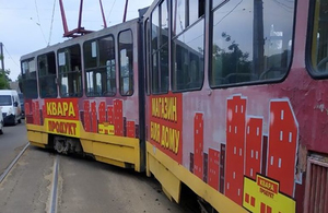 У Житомирі трамвай зійшов з рейок, ніхто з пасажирів не постраждав. ФОТО