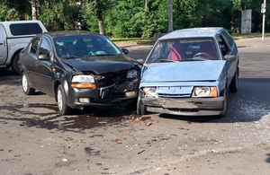 ВАЗ і Chevrolet влаштували в Житомирі ДТП, постраждали лише автомобілі. ФОТО