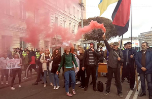 Президента України зустріли в Житомирі акціями протесту. ФОТО