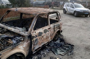Невідомі спалили на Житомирщині автомобіль Державної екологічної інспекції. ФОТО