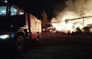 У Житомирській області сталася пожежа на агрофірмі: згоріло 90 тонн кормів
