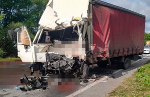 На Житомирщині в лобовому зіткненні вантажівок загинув один з водіїв. ФОТО