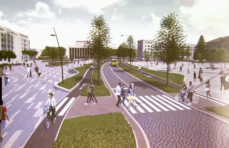 Пешеходные зоны и велодорожки. Урбанисты показали центр Житомира после масштабной реконструкции. ФОТО