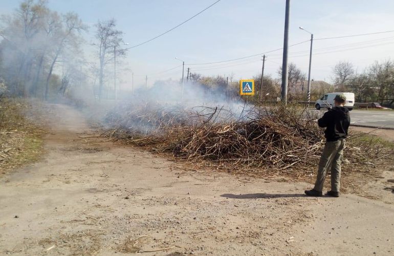 Житомирские экологи оштрафовали чиновника, который возле села сжигал мусор. ФОТО