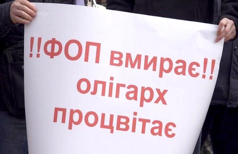 «ФОП вмирає - олігарх процвітає»: предприниматели в Житомире вышли с пикетом против кассовых аппаратов. ФОТО