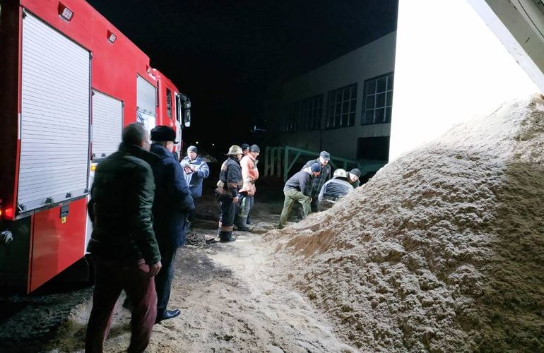 В Житомирской области работник предприятия едва не погиб в куче опилок