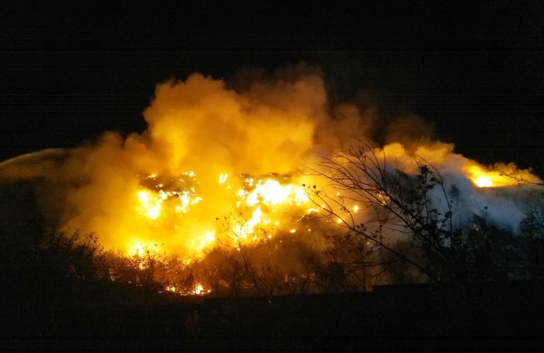 В Житомире произошел масштабный пожар на свалке. ФОТО